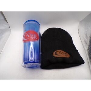 Case XX Knives Bundle Blue Insulated Tumbler and Black Knit Cuffed Beanie Set